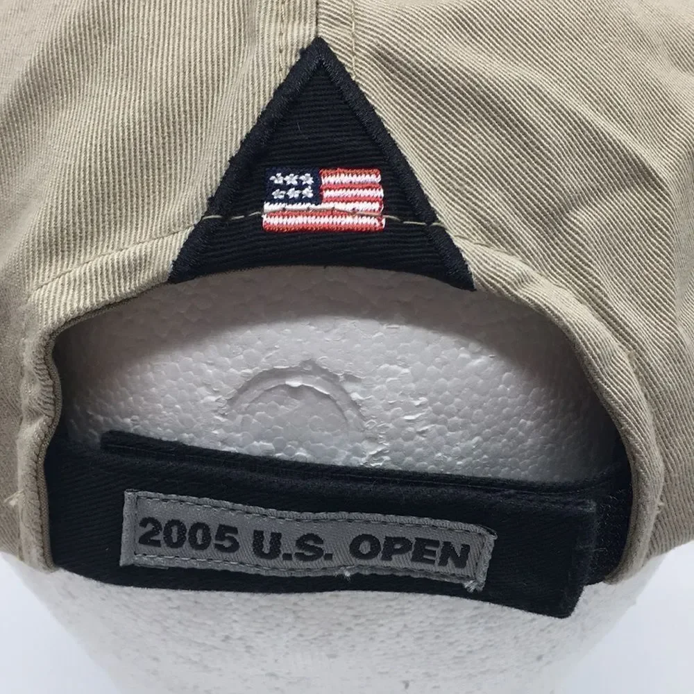Vintage 2005 US Open Pinehurst No.2 Golf Tan Cotton Embroidered Baseball Cap
